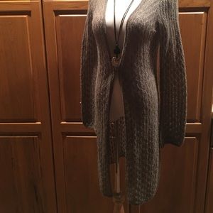 Halogen Gray Wool Blend Long Sweater